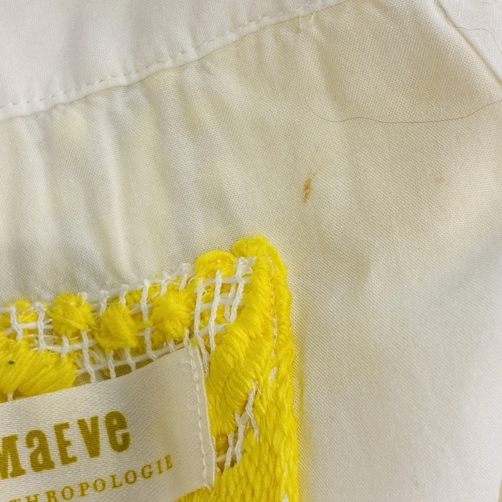 Maeve Anthropologie Lace Babydoll Strappy Backless Mini Dress Size 10 Yellow - Picture 16 of 16